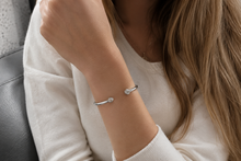 18ct White Gold 0.16ct Diamond Open Bangle Bracelet