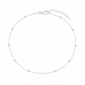Sterling Silver Ball and Trace Chain Anklet 23–26cm