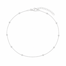 Sterling Silver Ball and Trace Chain Anklet 23–26cm