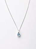 Sterling Silver Blue Topaz Teardrop Pendant Necklace