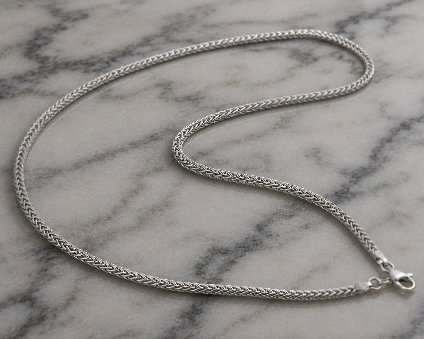 Heavyweight Foxtail Chain Necklace – Sterling Silver (51cm)