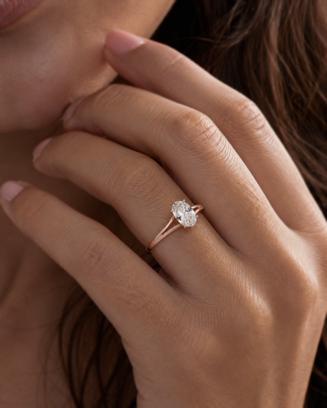 14ct Rose Gold 1.01ct Oval Diamond Solitaire Engagement Ring