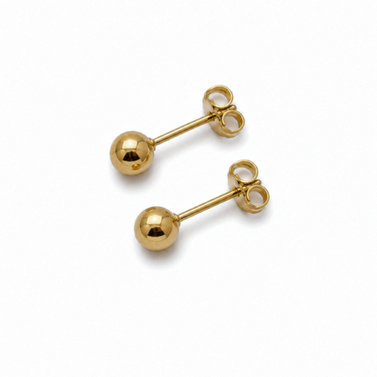 9ct Gold Ball Stud Earrings 375 Hallmarked Classic Minimalist Luxury