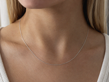9ct White Gold 0.6mm Curb Chain - 46cm