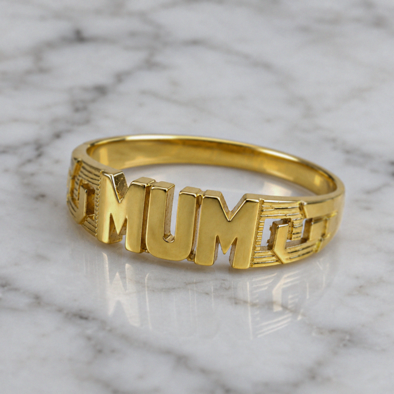 9ct Yellow Gold Mum ID Ring