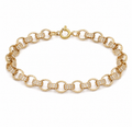 Men’s 9ct Yellow Gold Cubic Zirconia Belcher Bracelet 8.5 Inch