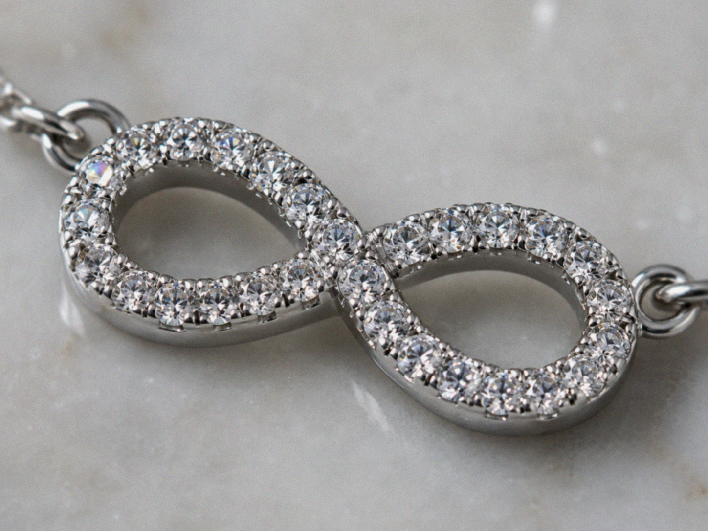 Sterling Silver Moissanite Infinity Pendant Necklace