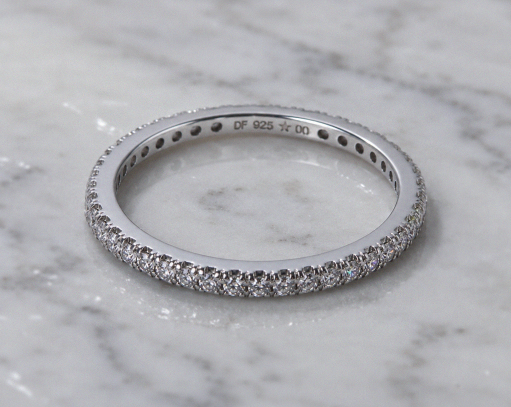 Diamonfire Sterling Silver Micro Zirconia Eternity Ring