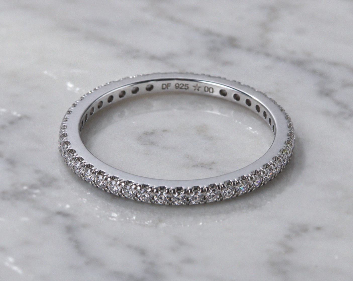 Diamonfire Sterling Silver Micro Zirconia Eternity Ring