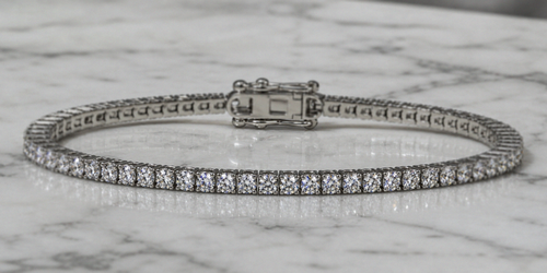 18ct White Gold Lab-Grown Diamond Tennis Bracelet