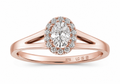 9ct Rose Gold 0.47ct Oval Halo Diamond Engagement Ring
