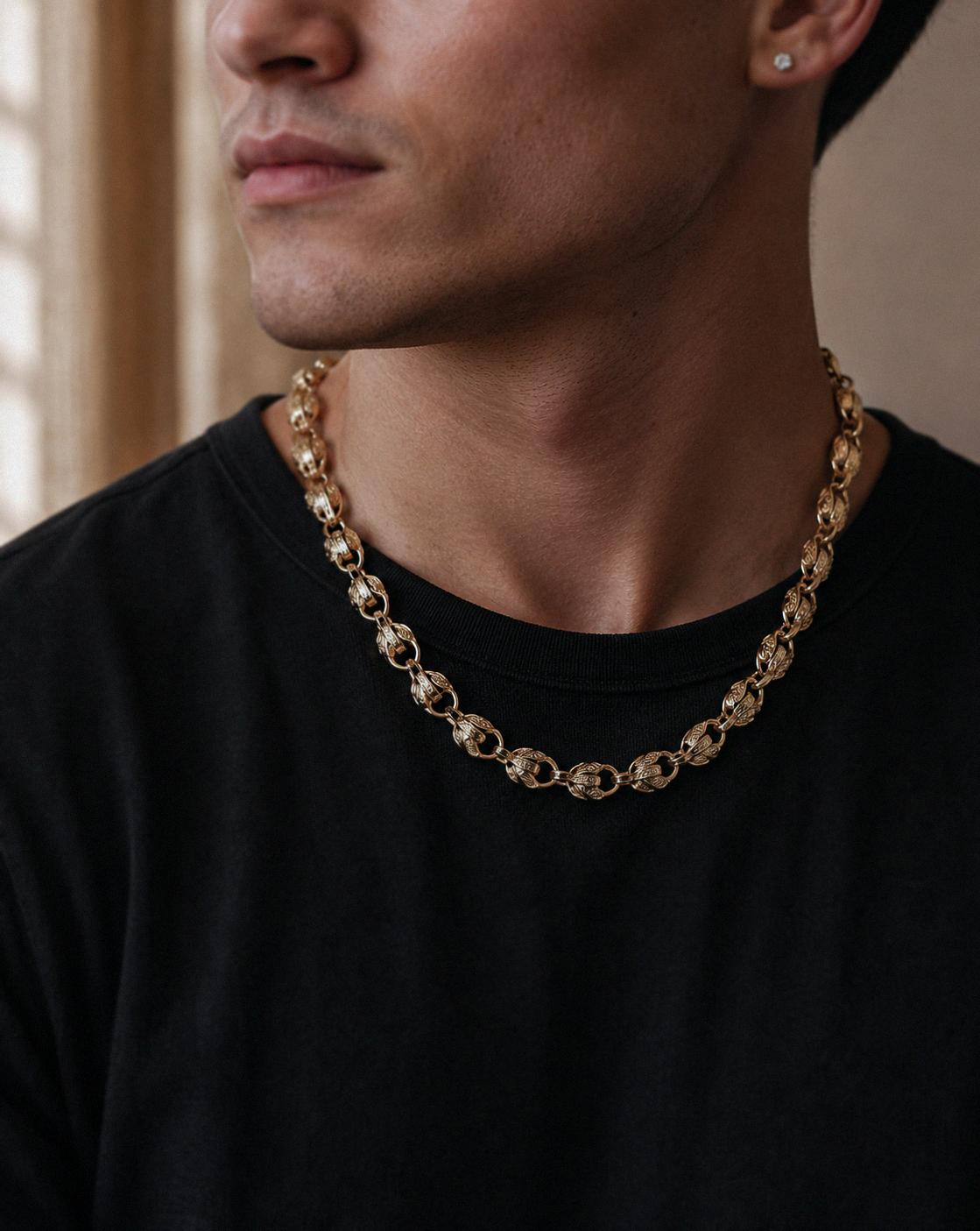 9ct Yellow Gold Medium Tulip Chain Necklace