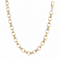 9ct Yellow Gold Engraved & Plain Belcher Chain Necklace – Solid Gold