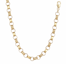 9ct Yellow Gold Engraved & Plain Belcher Chain Necklace – Solid Gold