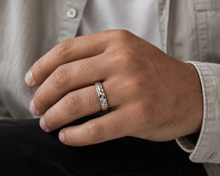 Hammered Sterling Silver Unisex Band Ring