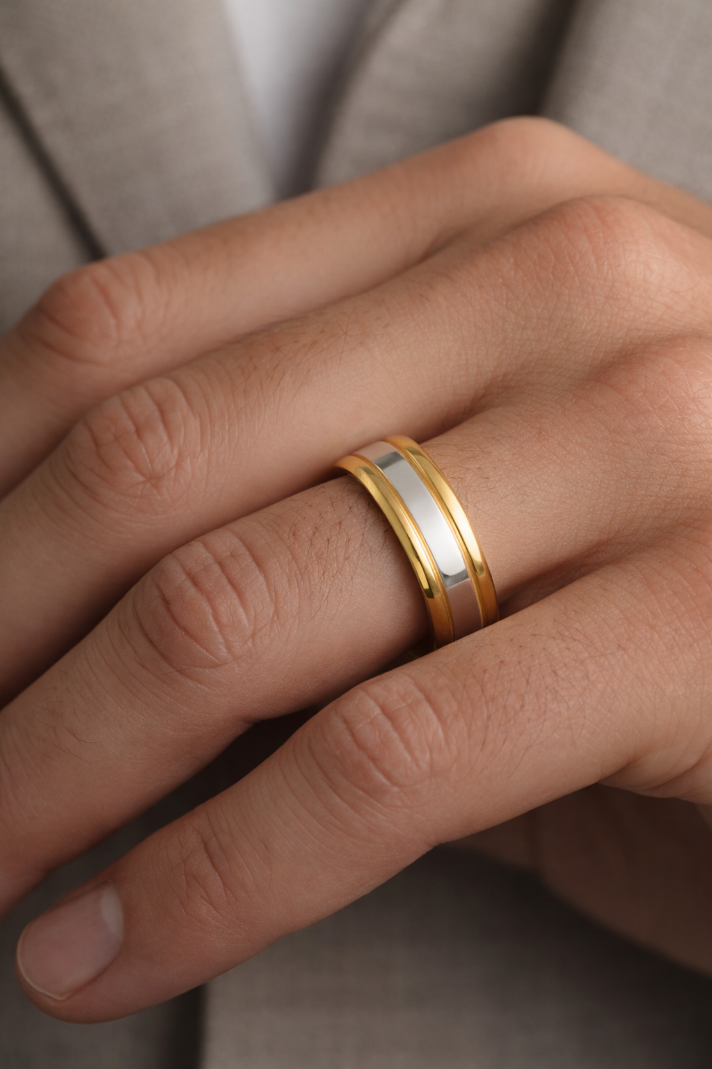 5mm Two-Colour 18ct Gold Wedding Band