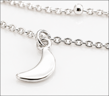 Sterling Silver Star & Moon Double Row Necklace