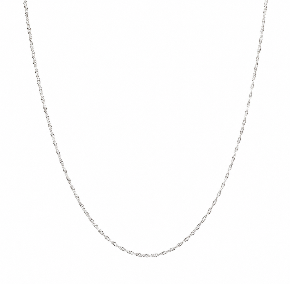 9ct White Gold Diamond-Cut Curb Chain 16"-20"