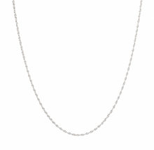 9ct White Gold Diamond-Cut Curb Chain 16"-20"