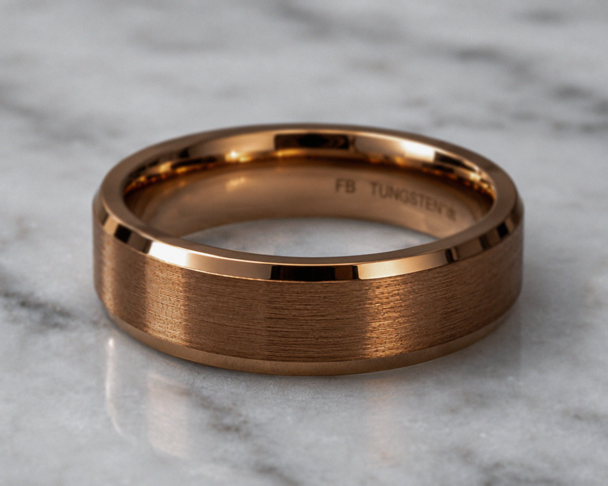 Fred Bennett Coffee-Tone Tungsten 8mm Band Ring