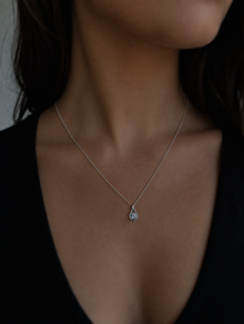 Sterling Silver Teardrop Cubic Zirconia Necklace