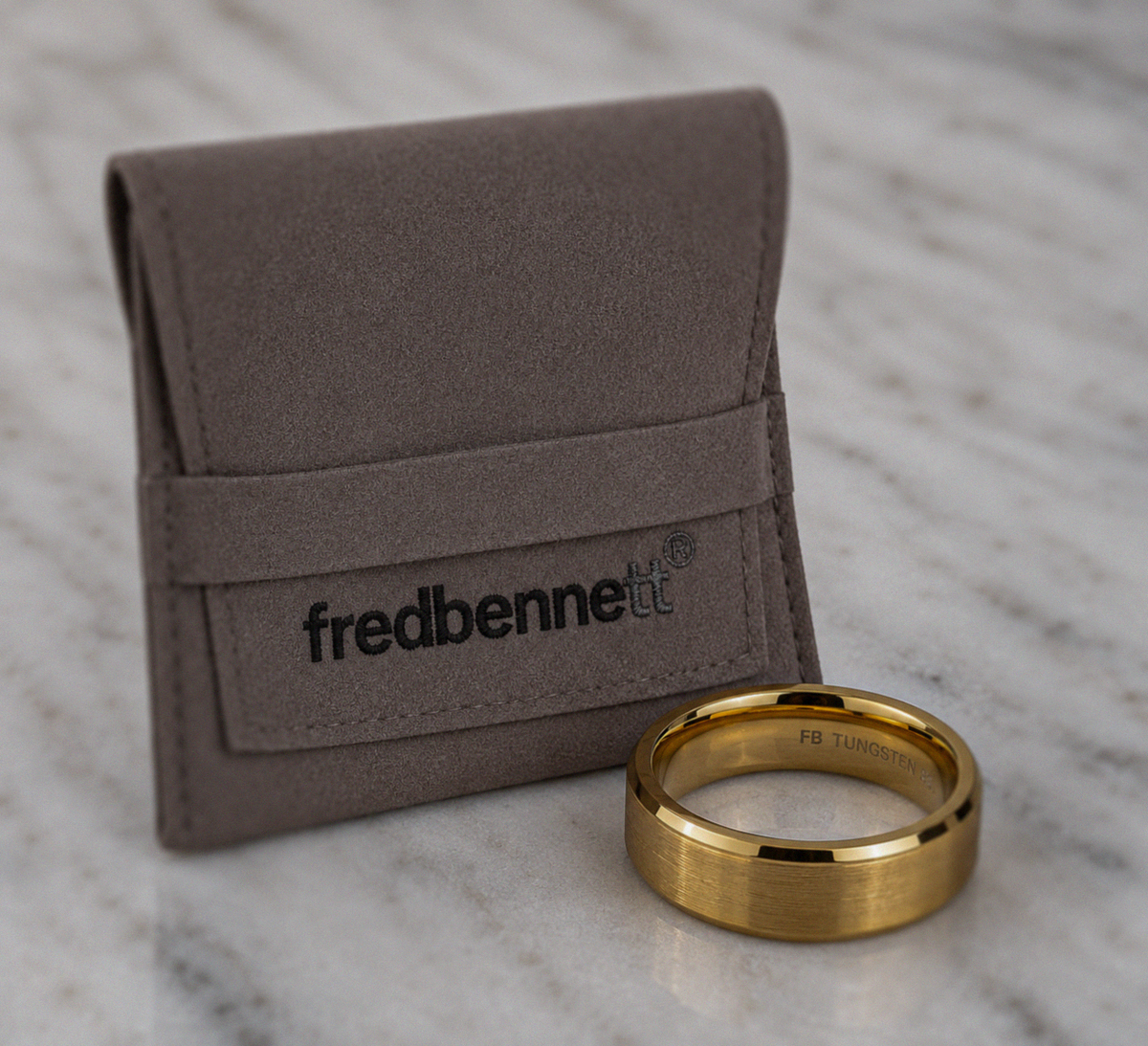 Fred Bennett Gold-Tone Tungsten 8mm Band Ring
