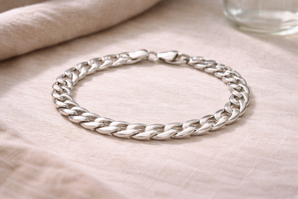 Sterling Silver Kids Curb Bracelet – 7mm Solid Chain (6.8g)