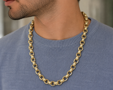 9ct Yellow Gold Heavy Belcher Chain – 24” | Solid Engraved & Plain Links