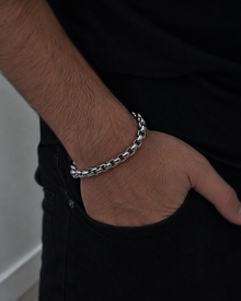 Men’s Large Belcher Link Bracelet – Polished Stainless Steel