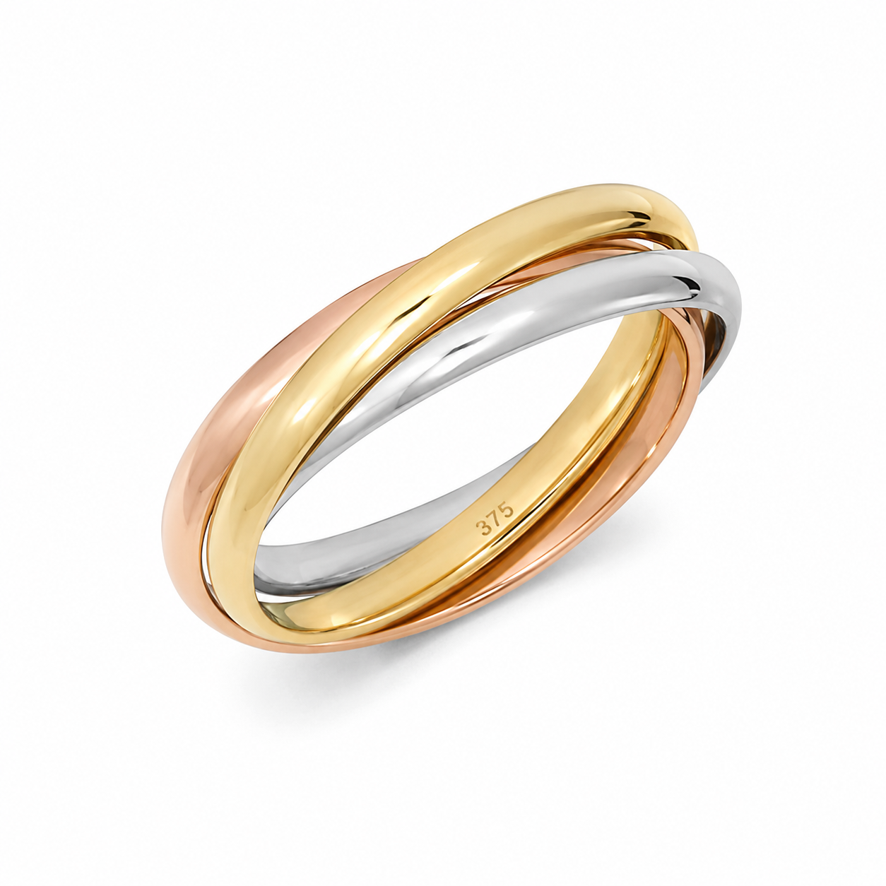 9ct Three-Colour Russian Wedding Band – 2mm