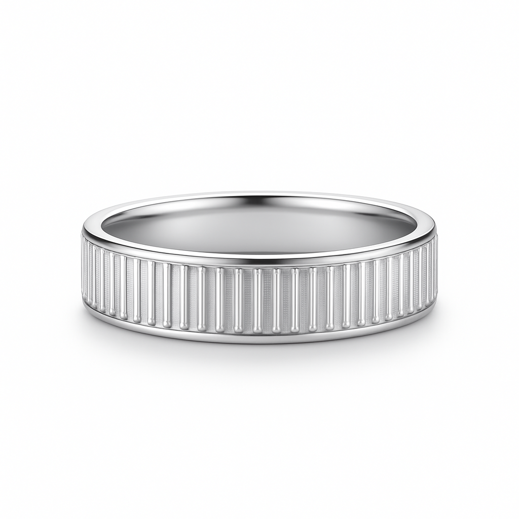 925 Silver Ridged Spinner Ring • Stress Relief Band. PRE ORDER
