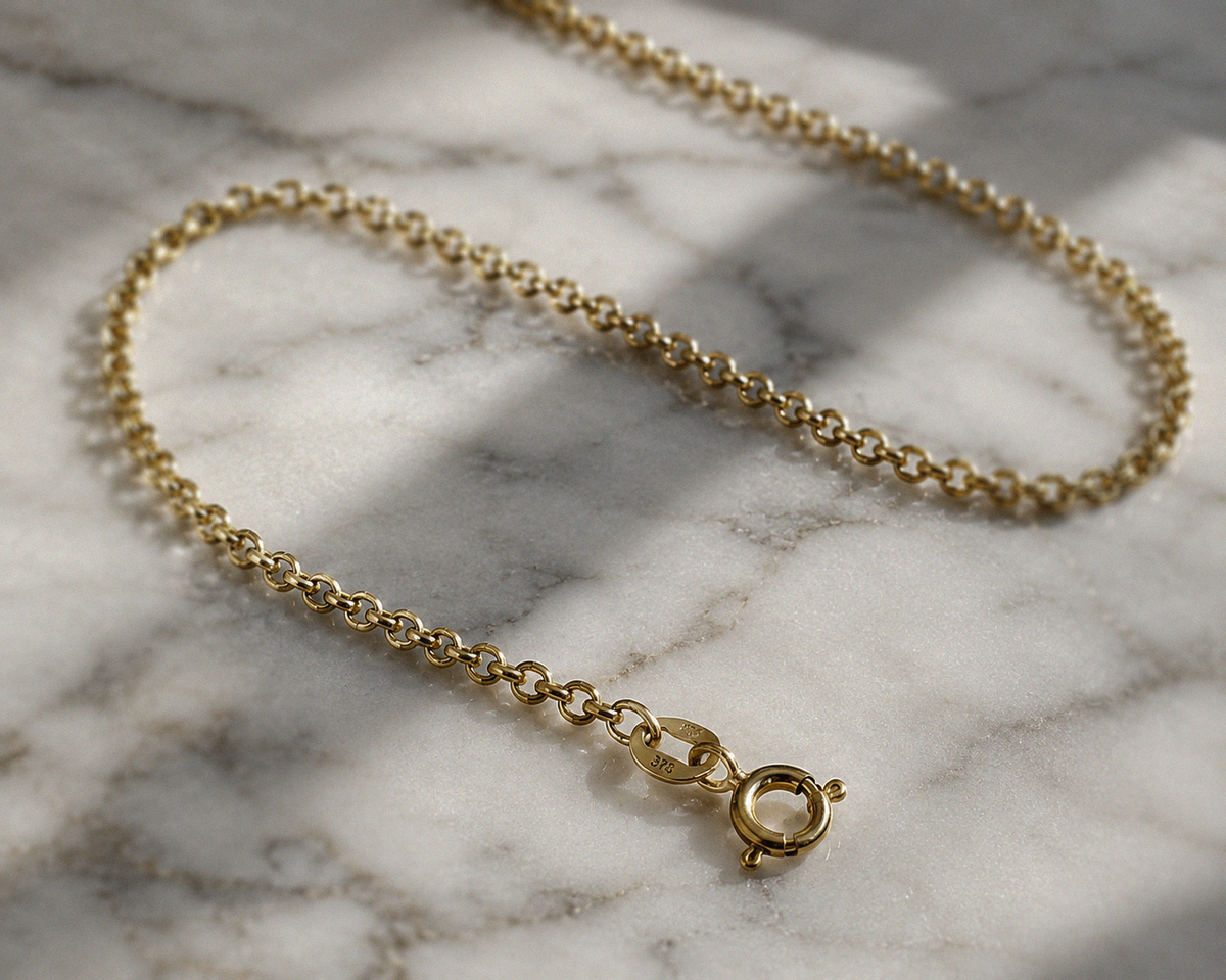9ct Yellow Gold Round Belcher Chain 2.25mm