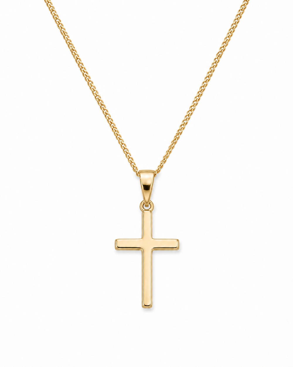 Medium Cross Pendant Necklace in 9ct Yellow Gold