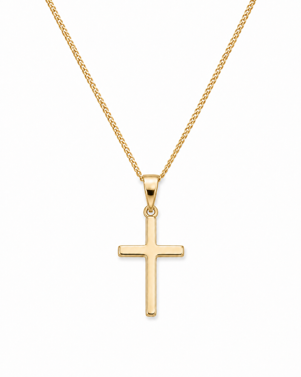 Medium Cross Pendant Necklace in 9ct Yellow Gold