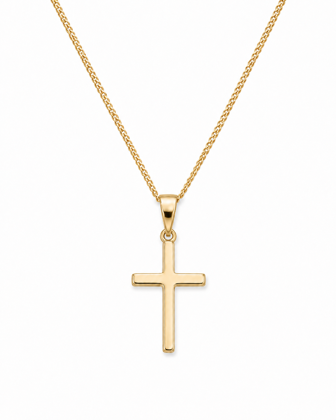 Medium Cross Pendant Necklace in 9ct Yellow Gold