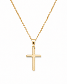 Medium Cross Pendant Necklace in 9ct Yellow Gold