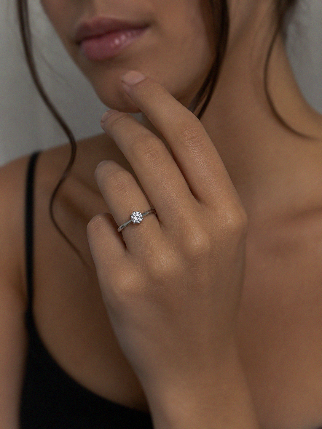 Sterling Silver Double Claw Solitaire Ring with DiamondFire® CZ