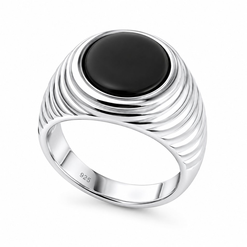 Black Onyx Signet Ring – Sterling Silver