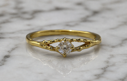 18ct Gold Vermeil Lab-Grown Diamond Solitaire Ring
