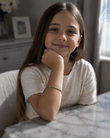 9ct Yellow Gold Children’s CZ Set Hinged Bangle