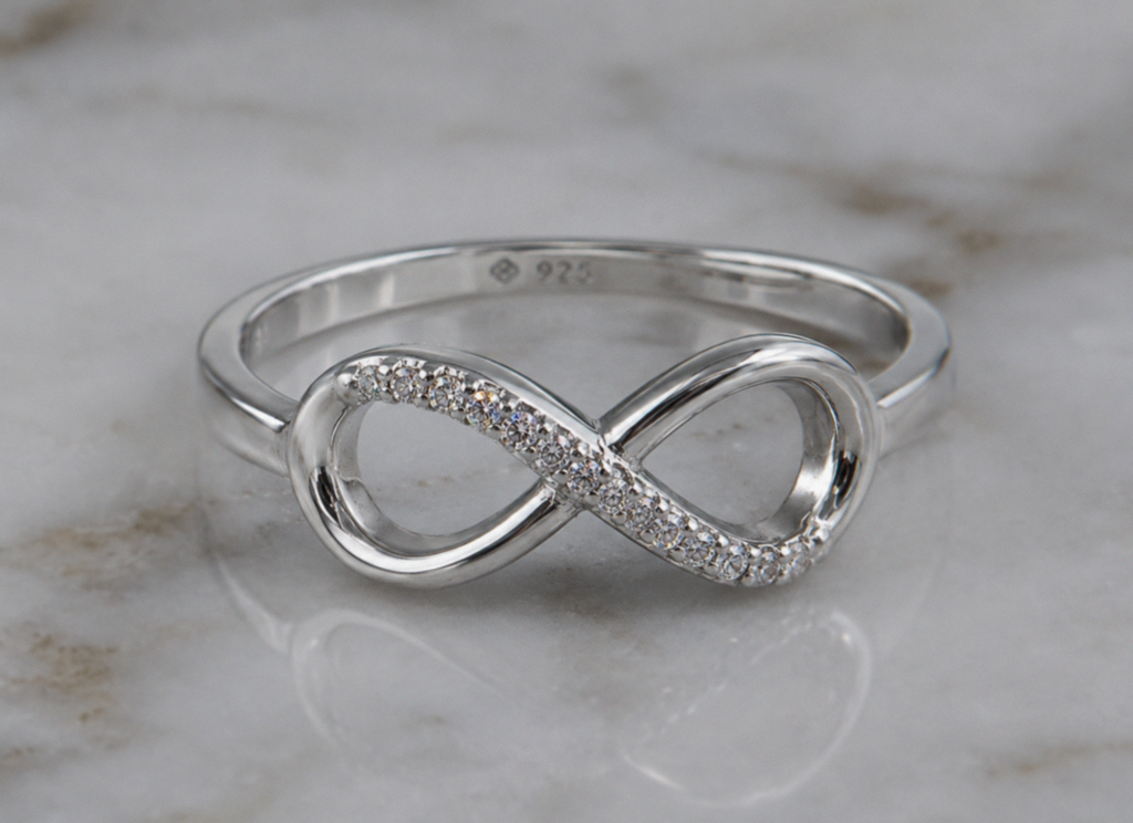 Sterling Silver Cubic Zirconia Infinity Ring