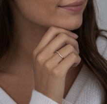 9ct Yellow Gold Diamond Set V-Shaped Ring