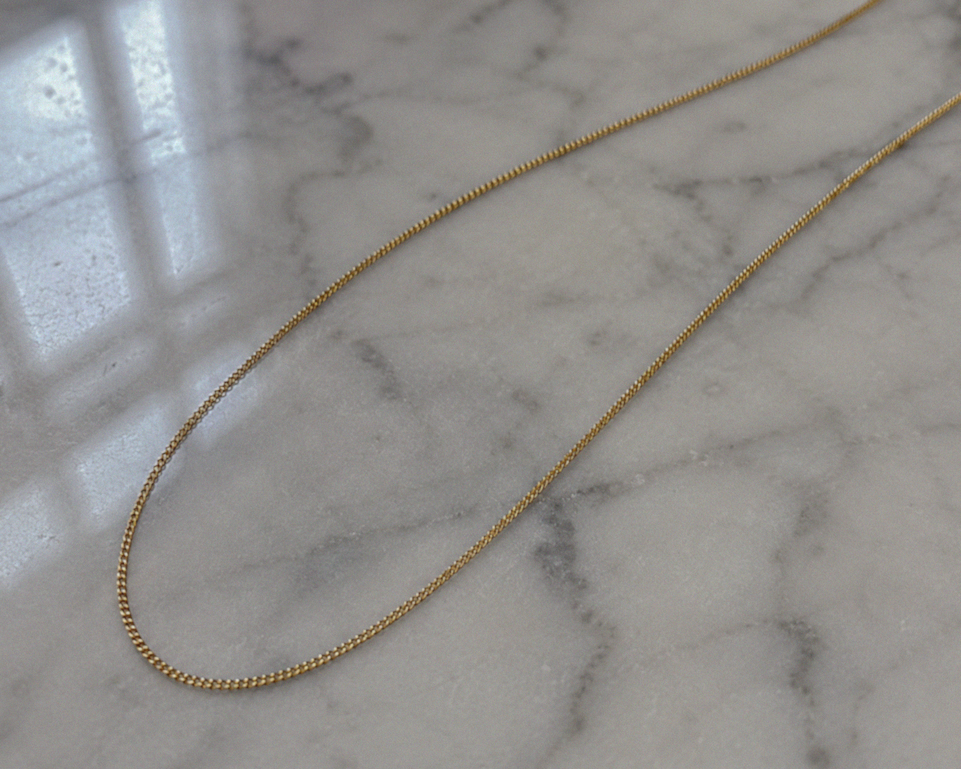 Gold Plated Diamond Cut Curb Chain with Extender