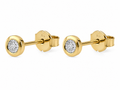 9ct Yellow Gold Bezel Set Diamond Stud Earrings