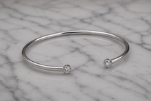 18ct White Gold 0.16ct Diamond Open Bangle Bracelet