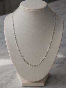 Mixed Length Link Chain Necklace in 9ct White Gold