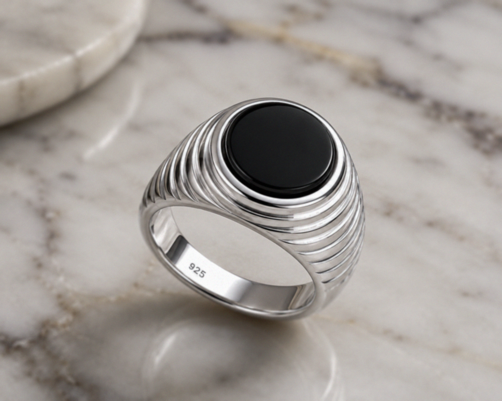 Black Onyx Signet Ring – Sterling Silver