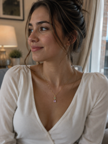 9ct Yellow Gold Toi et Moi Quartz & Amethyst Pendant Necklace. (With chain)