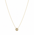 9ct Yellow Gold Cubic Zirconia Halo Pendant Necklace 16 Inch