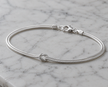 Love Knot Snake Chain Bracelet – Sterling Silver